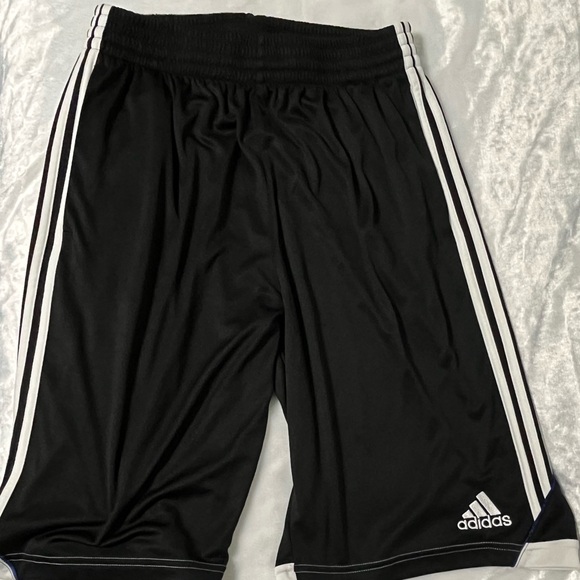 Adidas black with white stripes athletic climalite shorts - Picture 6 of 13